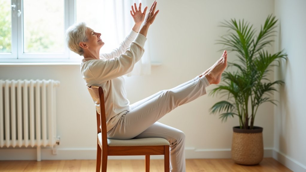 chair supported standing stretches