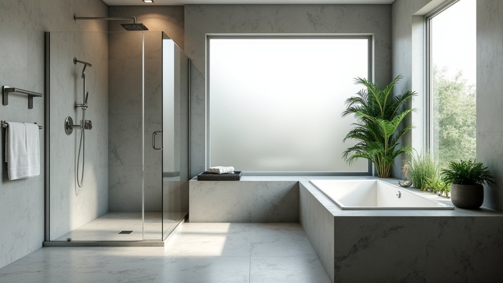 walk in shower and tub