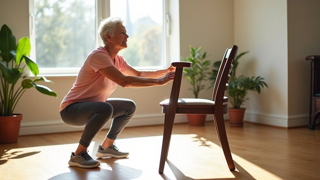 chair squats build lower strength