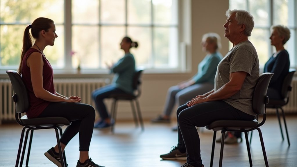 seated lean backs exercise