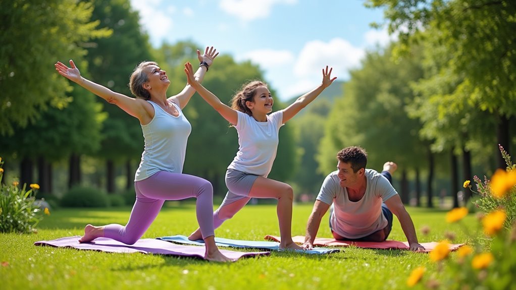 family yoga and core challenges